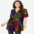 Plus Size Angelina Tunic Top – Short Sleeve, Flowy Fit, Everyday Comfort image number null