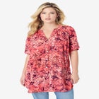 Plus Size Angelina Tunic Top &ndash; Short Sleeve, Flowy Fit, Everyday Comfort image number null