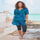 Plus Size Angelina Tunic Top – Short Sleeve, Flowy Fit, Everyday Comfort image number null