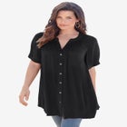 Plus Size Angelina Tunic Top &ndash; Short Sleeve, Flowy Fit, Everyday Comfort image number null