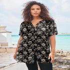 Plus Size Angelina Tunic Top – Short Sleeve, Flowy Fit, Everyday Comfort image number null
