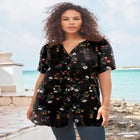 Plus Size Angelina Tunic Top – Short Sleeve, Flowy Fit, Everyday Comfort image number null