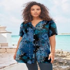 Plus Size Angelina Tunic Top – Short Sleeve, Flowy Fit, Everyday Comfort image number null