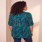 Plus Size Pintuck Tunic Blouse &ndash; Y-Neck & Roll-Tab Sleeves image number 1