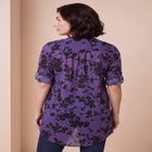 Plus Size Pintuck Tunic Blouse &ndash; Y-Neck & Roll-Tab Sleeves image number 1