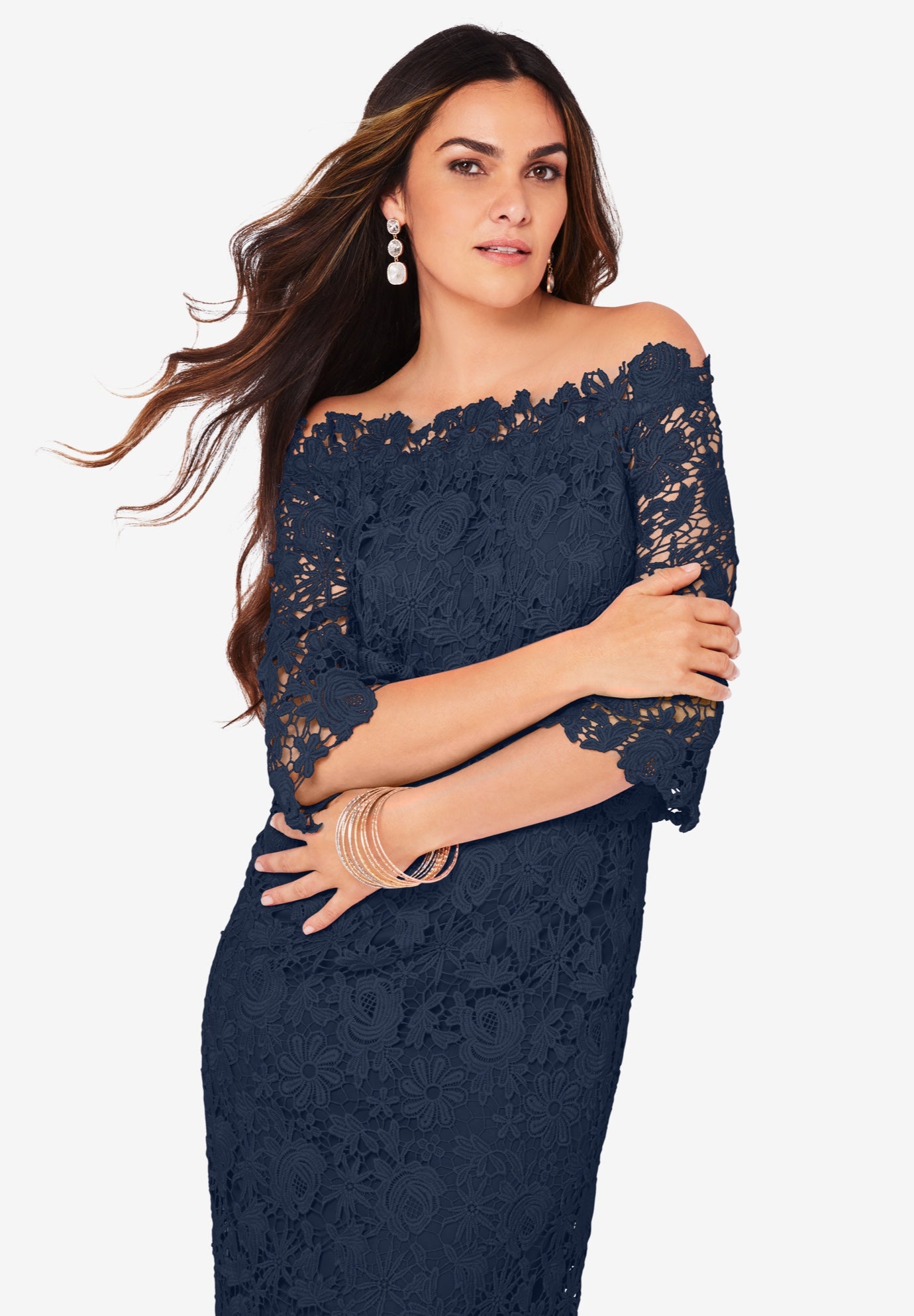 Off The Shoulder Lace Dress image number 3