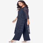 Plus Size 3-Piece Allover Lace Duster Pant Set – Formal Wear image number null