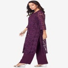 Plus Size 3-Piece Allover Lace Duster Pant Set – Formal Wear image number null