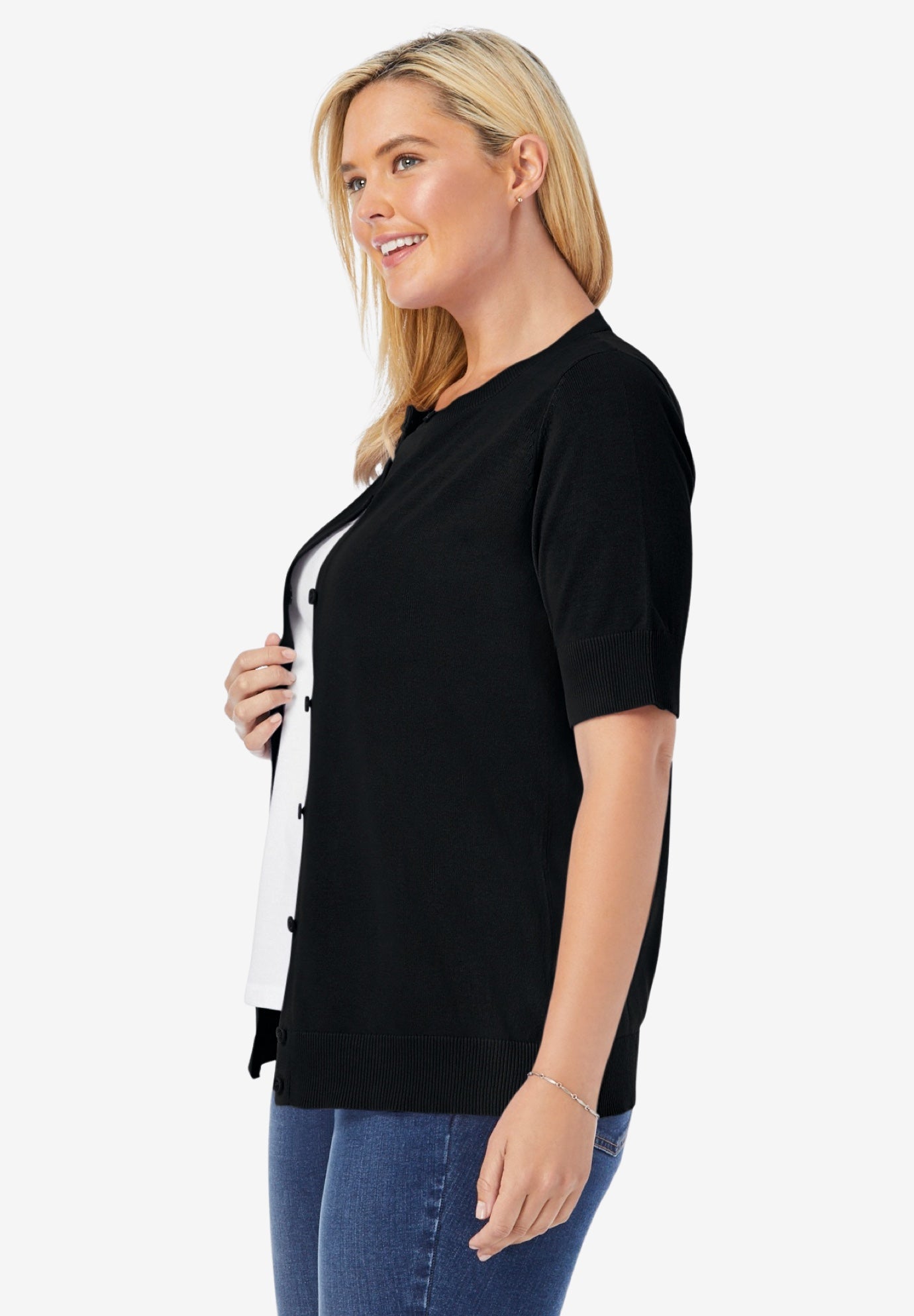 Perfect Elbow-Length Sleeve Cardigan Sweater image number 2