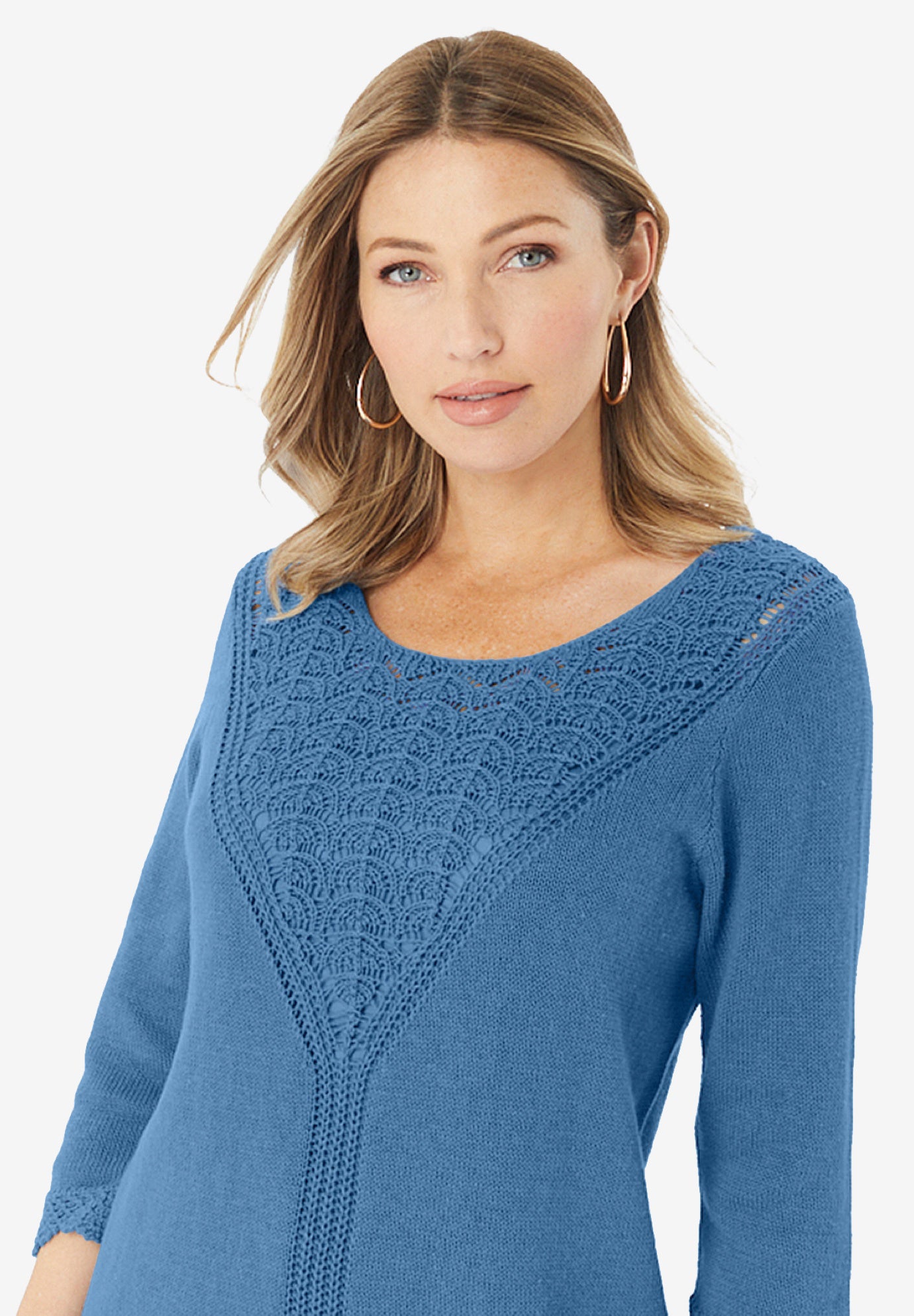 Lace Knit Pullover Sweater image number 3