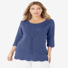 Lace Knit Pullover Sweater image number null