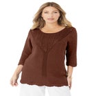 Lace Knit Pullover Sweater image number null