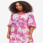 Sheer Maxi Dress With Ruffled Trim image number null