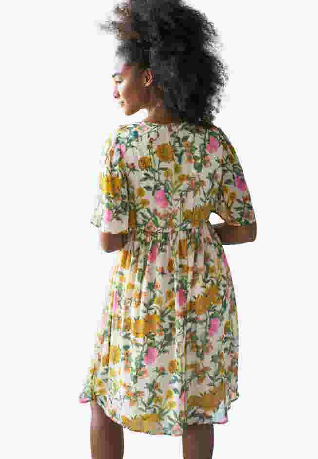 Ruffled V-Neck Empire Dress image number 1