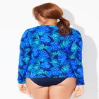 Chlorine Resistant Zip Up Swim Shirt Rash Guard image number null