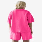 Button Front Gauze Camp Shirt image number null