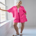 Button Front Gauze Camp Shirt image number null