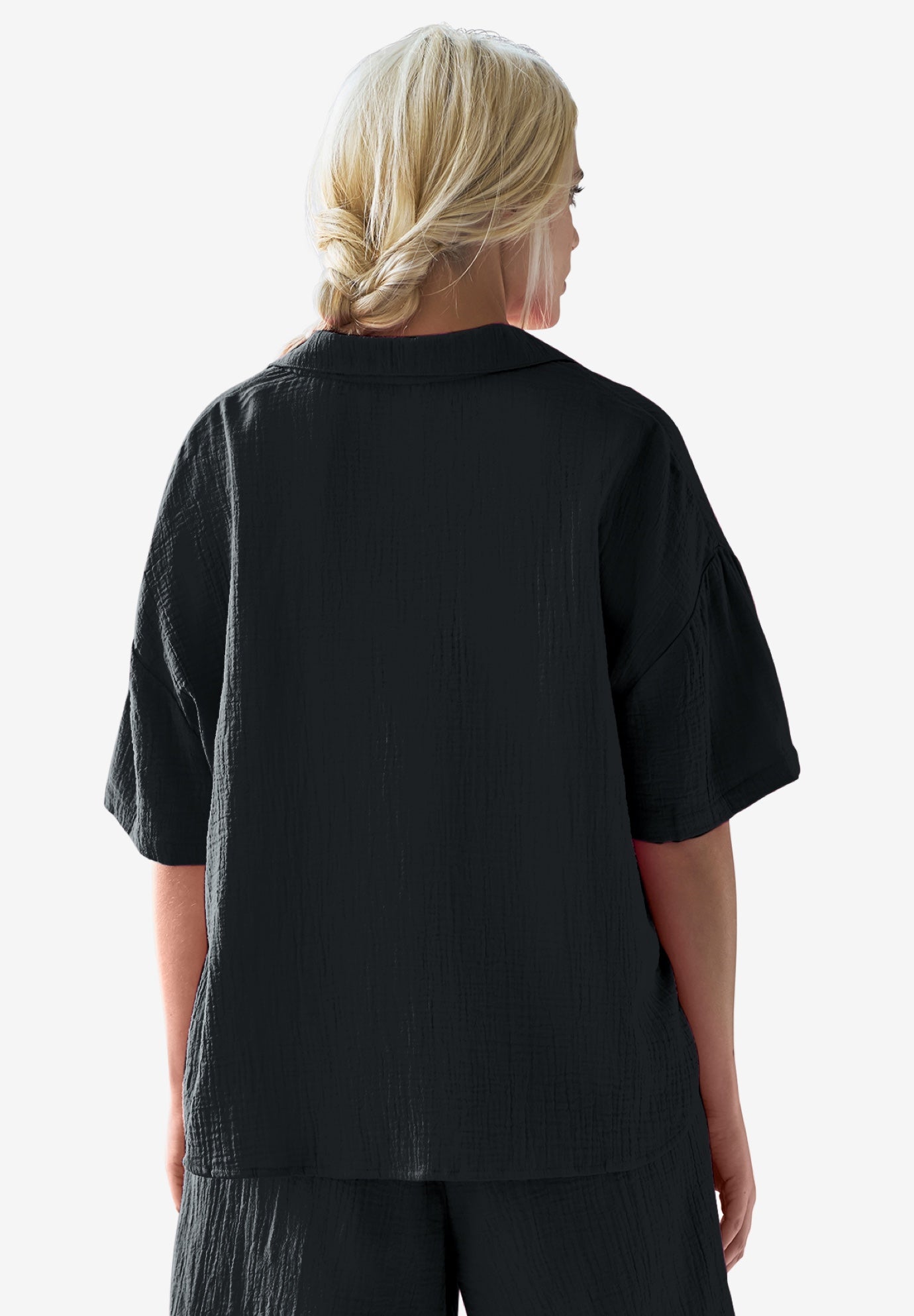 Button Front Gauze Camp Shirt image number 1