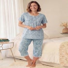 2-Piece Pintuck Tee and Capri Sleep Set image number null