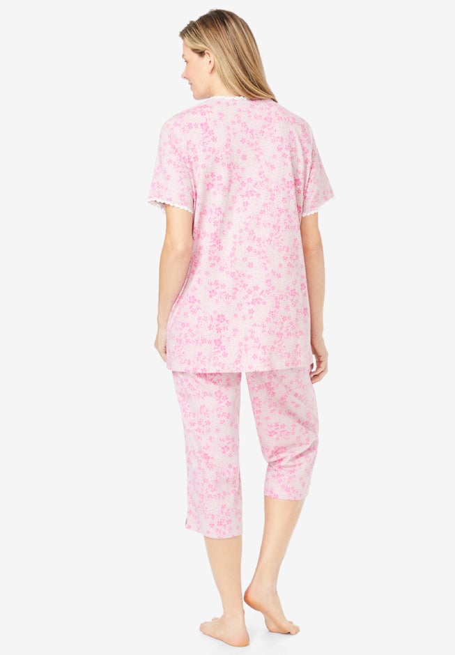 2-Piece Pintuck Tee and Capri Sleep Set image number 1