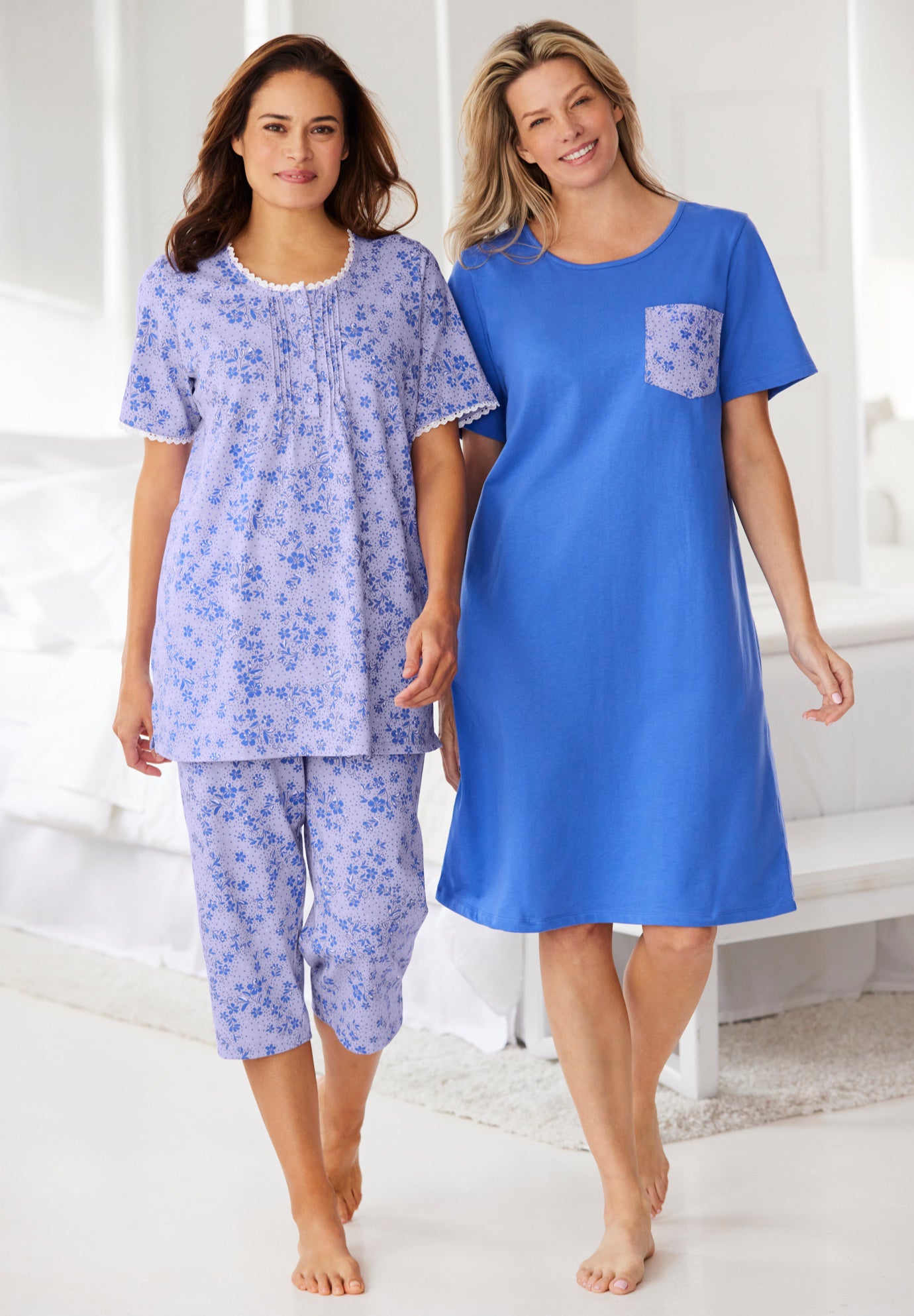 2-Piece Pintuck Tee and Capri Sleep Set image number 4