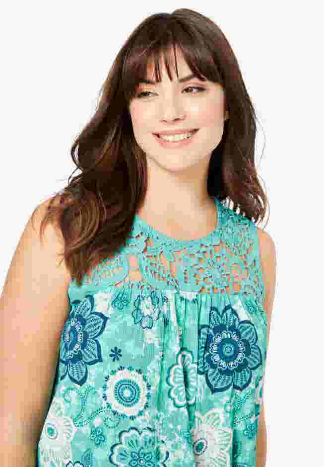 Crochet Gauze Sleeveless Lounger image number 3