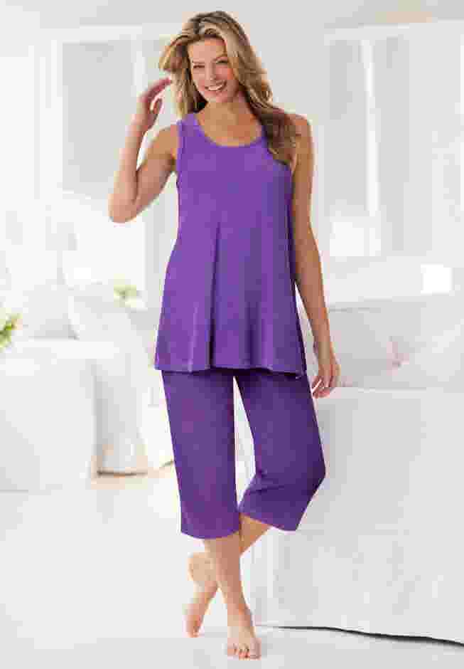 2-Piece Terry Tank and Capri Sleep Set image number 4