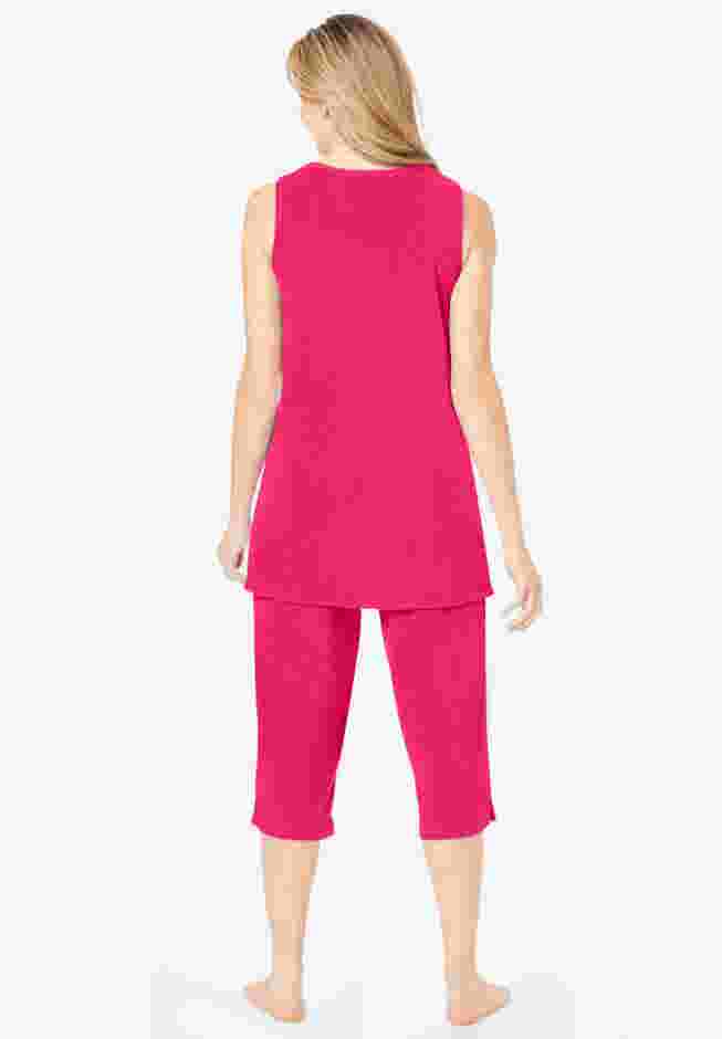 2-Piece Terry Tank and Capri Sleep Set image number 1