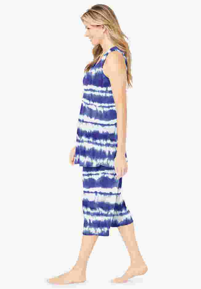 2-Piece Terry Tank and Capri Sleep Set image number 2