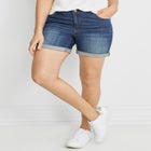 Rolled Hem Denim Shorts image number null