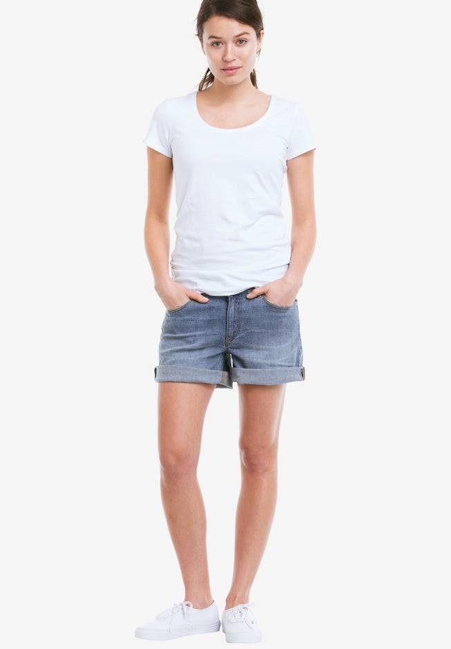 Rolled Hem Denim Shorts image number 0