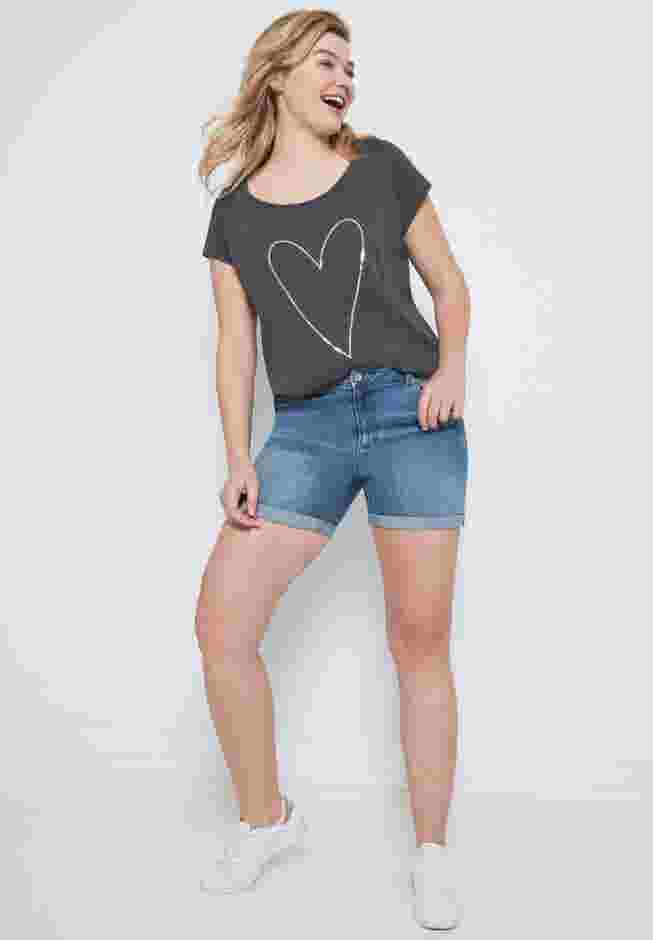Rolled Hem Denim Shorts image number 2