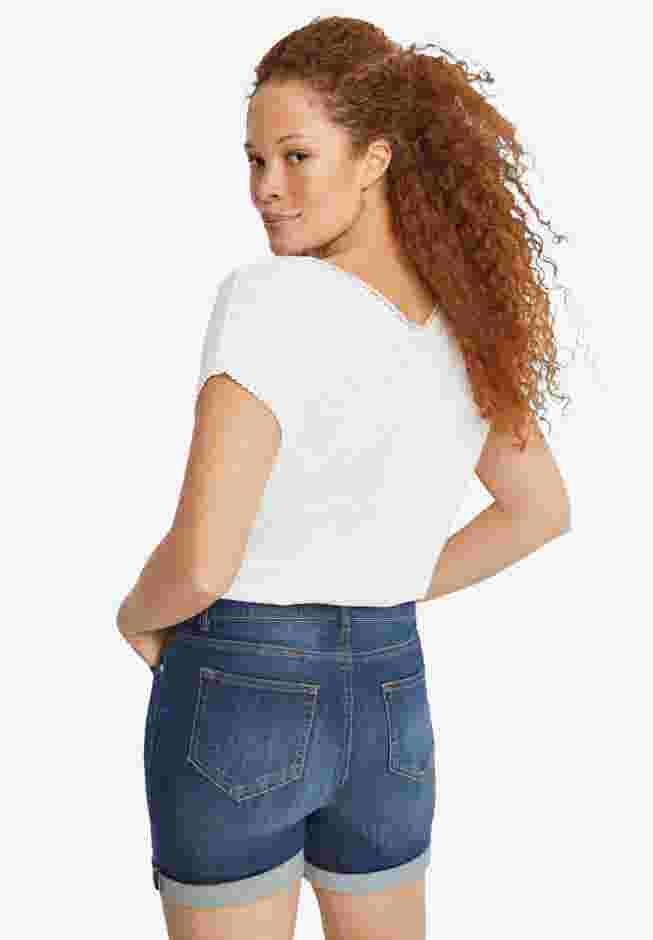 Rolled Hem Denim Shorts image number 1