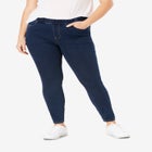 Stretch Denim Mid-rise Pull-on 4 Pocket Jeggings image number null