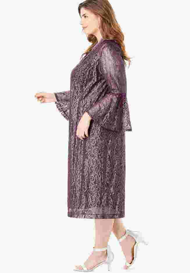 Lace Duster Jacket Dress Set image number 2