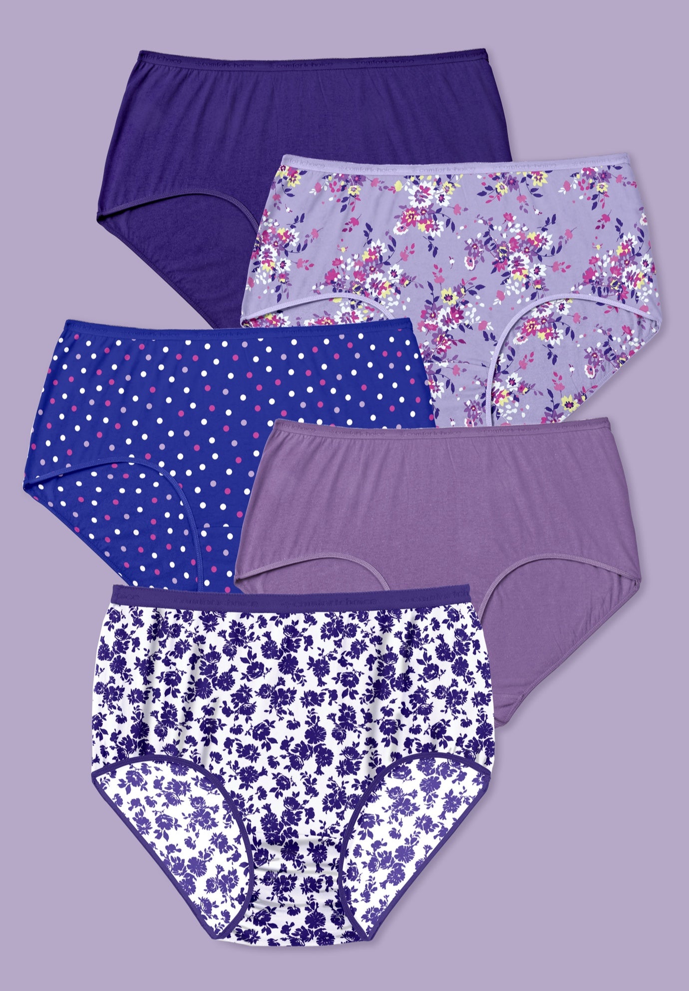 5-Pack Tag-free Full Coverage Cotton Brief image number 1