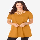 Ultimate Lattice Neck Short Sleeve Tunic image number null