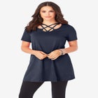 Ultimate Lattice Neck Short Sleeve Tunic image number null