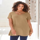 Ultimate Lattice Neck Short Sleeve Tunic image number null