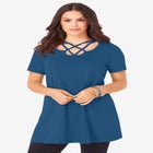 Ultimate Lattice Neck Short Sleeve Tunic image number null