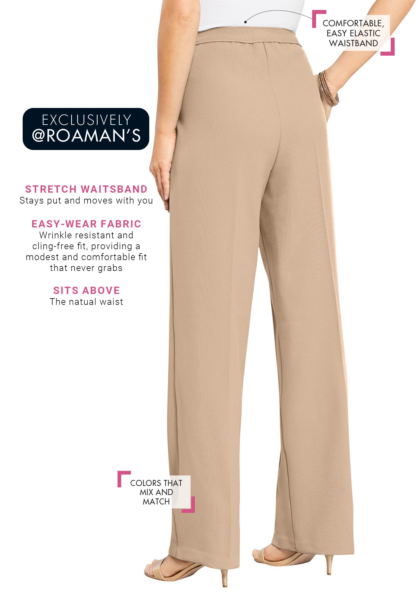 Plus Size Wide Leg Bend Over&reg; Pant image number 1