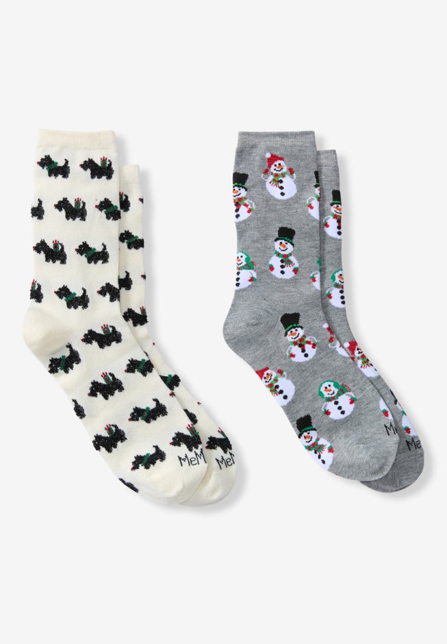 MeMoi® 2-Pack Holiday Crew Socks image number 0