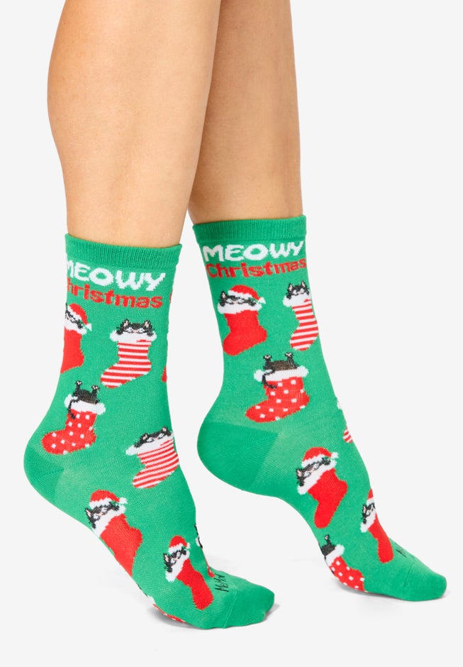 MeMoi® 2-Pack Holiday Crew Socks image number 8