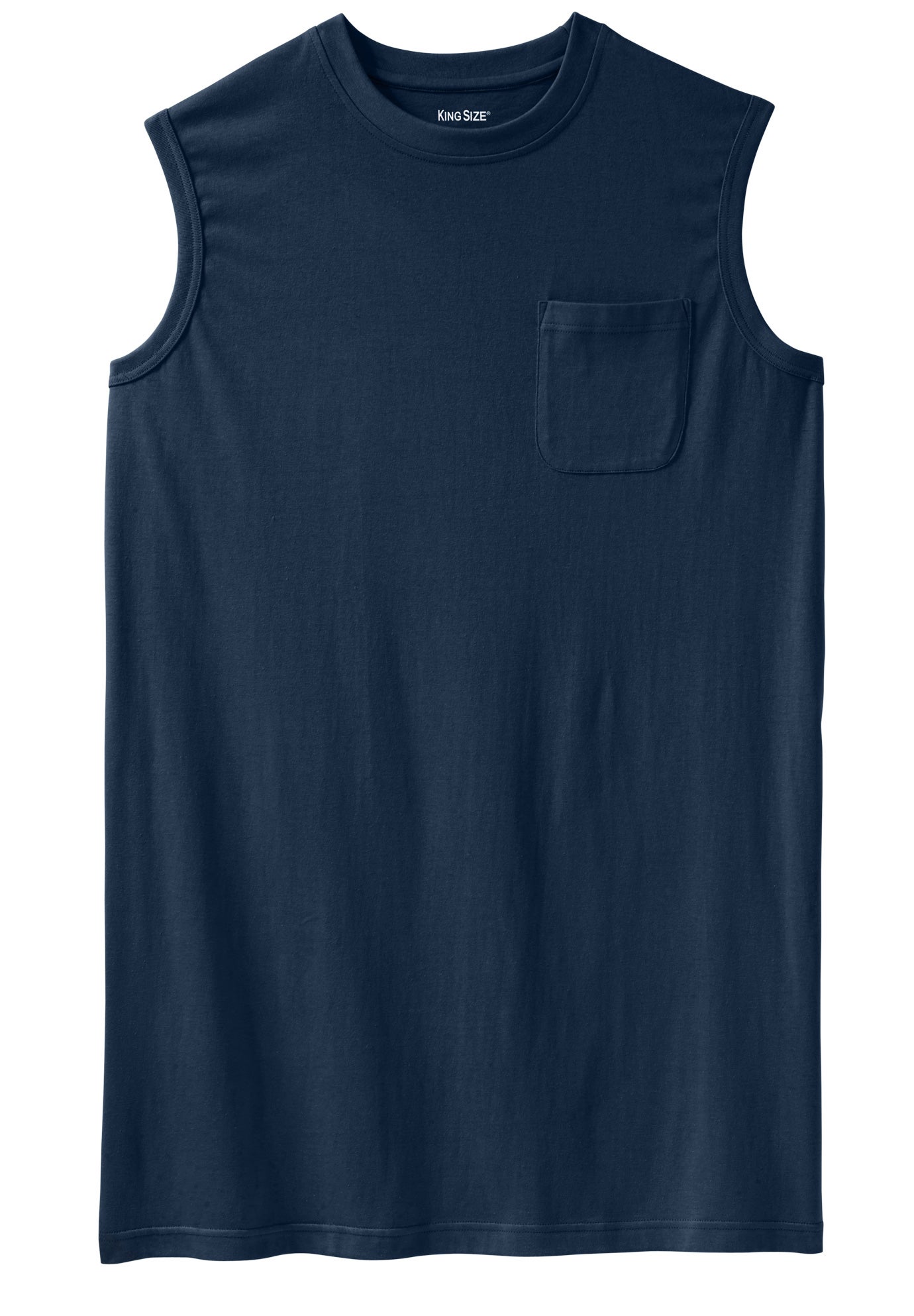 Shrink-Less Longer-Length Lightweight Muscle Pocket Tee image number 0