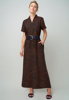 Linen Short Sleeve Maxi Dress