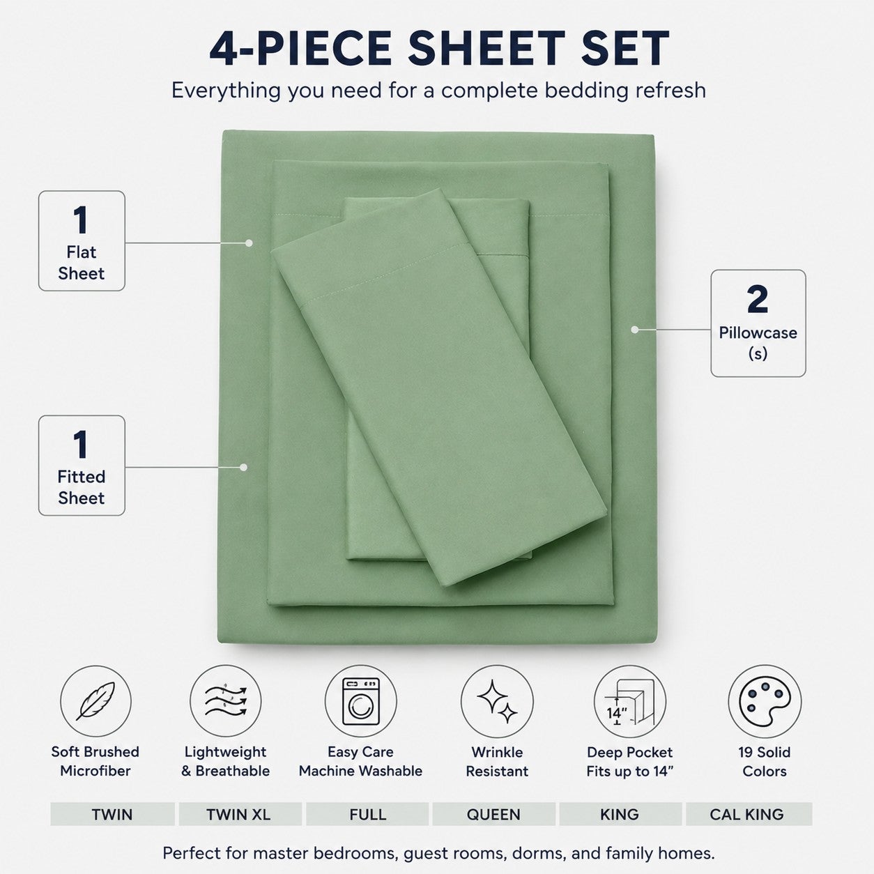 BH Studio Solid Microfiber Sheet Set image number 4