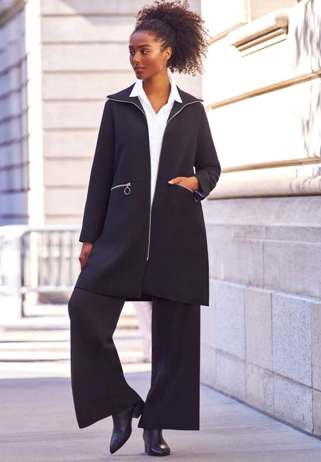 Relaxed Button Front Stretch Tunic Shirt image number 2