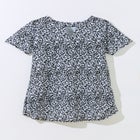 Split-Neck Short Sleeve Swim Tee with Built-In Bra image number null