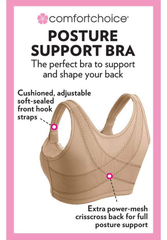 Front Close Wireless Posture Bra image number 2