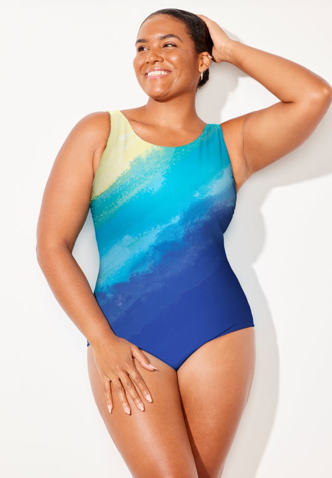 Chlorine Resistant High Neck One Piece Swimsuit image number 4